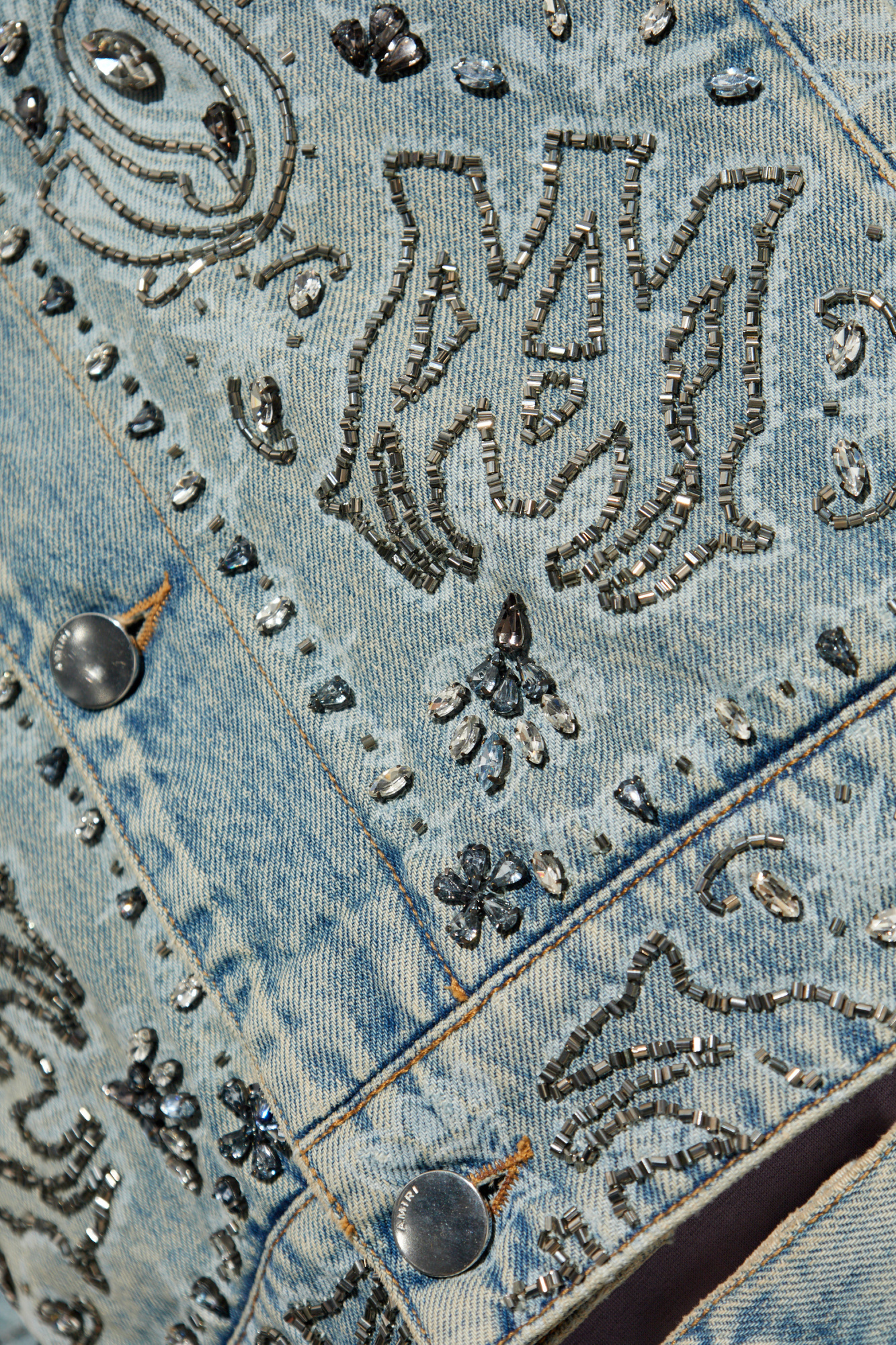ジャケット・アウター Cord Embroidery Detail Denim Jacket Mame Kurogouchi】Cord Embroidery Detail Denim Jacket - black